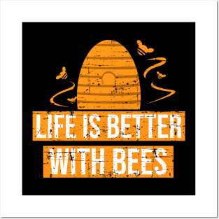 Distressed Life is Better With Bees Shirt for Men Women Kids Posters and Art